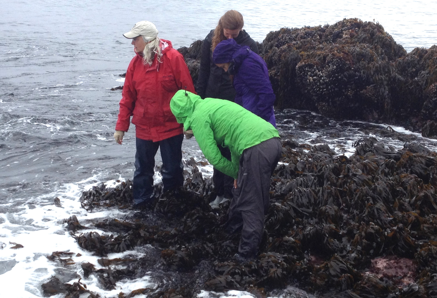 Small group standing next to the water
