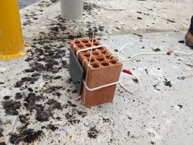 A panel ready to be lowered into the water