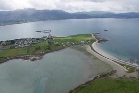 Fenit area tombolo and seagrass bed aerial view. Photo courtesy of James McCarthy Digimack.